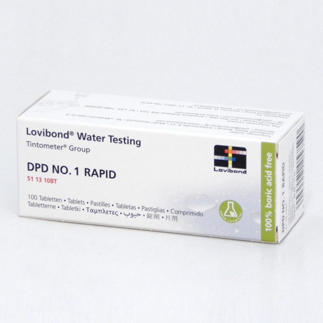 Testtablett  test-kit fritt klor DPD1 100 tabletter