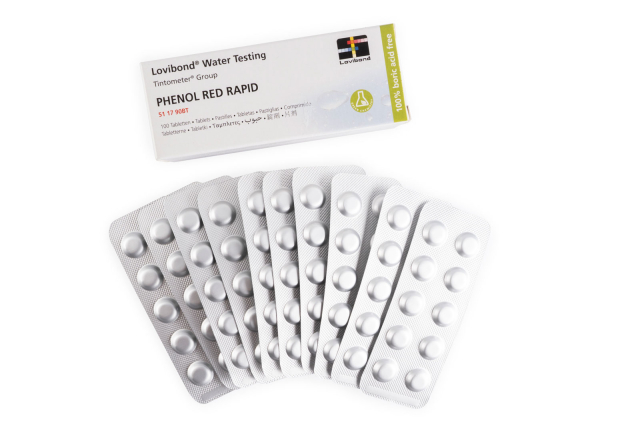 Testtablett test-set Fenol röd pH, 100 tabletter