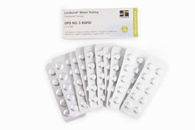 Testtablett test-set totalt klor DPD3, 100 tabletter