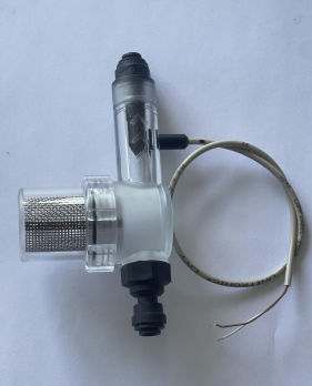 Electronic flow detector with filter (speed fit)